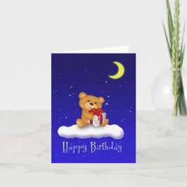 Teddy Bär mit Geschenk - Happy Birthday Card Karte