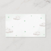 Teddy Bär mit grünem Balloons Windelwindeln Begleitkarte (Rückseite)