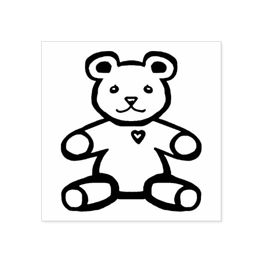 Teddy-Bär mit Herz-Liebe Gummistempel (Prägung)