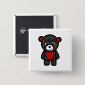 Teddy Bär mit inspirierender Textclipart Button (Vorne & Hinten)