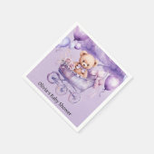 Teddy Bär mit Lavendel Carriage Girl Baby Shooter Serviette (Ecke)