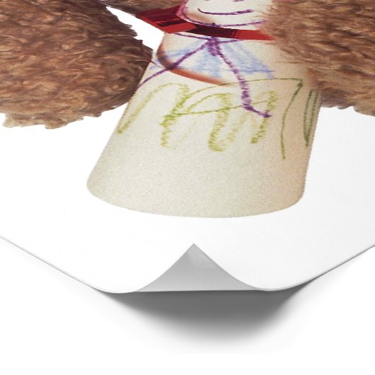 Teddy Bär mit Morast und mit Kreide Poster (Ecke)