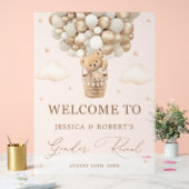 Teddy Bär mit neutralen Balloons Geschlechtsverkeh Acrylschild (Hochzeit)