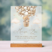 Teddy Bär mit neutralen Balloons Mimosa Bar Acrylschild (Neutral)