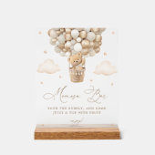 Teddy Bär mit neutralen Balloons Mimosa Bar Acrylschild (Vorderseite)