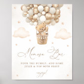 Teddy Bär mit neutralen Balloons Mimosa Bar Poster (Vorne)