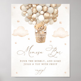Teddy Bär mit neutralen Balloons Mimosa Bar Poster