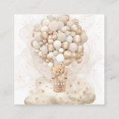 Teddy Bär mit neutralen Balloons Windelwindelruder Begleitkarte (Rückseite)