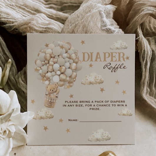 Teddy Bär mit neutralen Balloons Windelwindelruder Begleitkarte