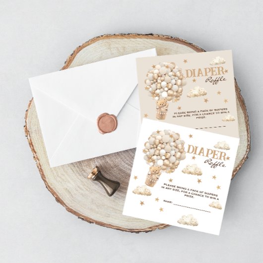 Teddy Bär mit neutralen Balloons Windelwindelruder Begleitkarte