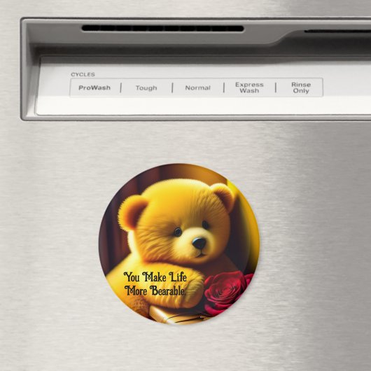 Teddy Bär mit Rose Magnet (In Situ (Geschirrspüler))