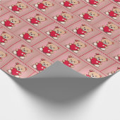 Teddy Bär mit rotem Herzen Geschenkpapier (Ecke)