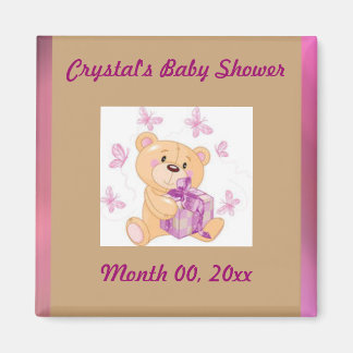 Teddy Bär mit Save the Date Babydusche Magnet