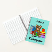 Teddy Bär mit Schulbedarf Notebook Notizblock (Innenseite)