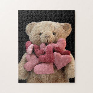 Teddy Bär mit Stoffherzen Puzzle