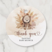 Teddy Bär mit Sweatshirt Pampas Baby Dusche Geschenkanhänger (Rückseite)