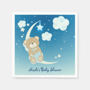 Teddy-Bär-Mond-und-Sterne-Babyshower-Sprinkle-Part Serviette