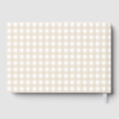 Teddy-Bär Neutral Gingham Babyshower Gästebuch (Rückseite)