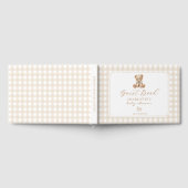 Teddy-Bär Neutral Gingham Babyshower Gästebuch (Voll)