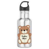 Teddy Bär Niedlich Kinder Wasserflasche mit Name (Vorderseite)
