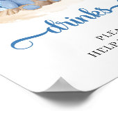 Teddy-Bär-Pampas-Getränke-Tafel Poster (Ecke)