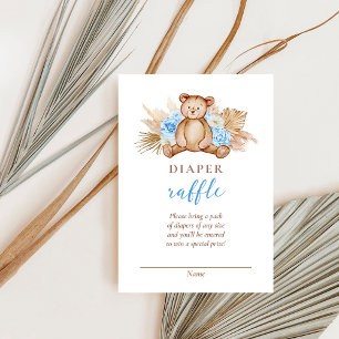 Teddy-Bär-Pampasgras-Windel-Raffle-Baby-Party Einladung