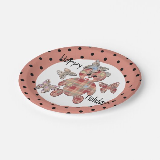 Teddy Bär Pappteller (Schrägansicht)