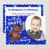 Teddy Bär Party Custom Foto Einladung (Vorne/Hinten)