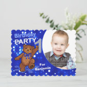 Teddy Bär Party Custom Foto Einladung (Stehend Vorderseite)