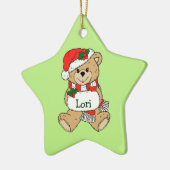 Teddy Bar Personalisierter Weihnachtsgeschmack Keramik Ornament (Links)