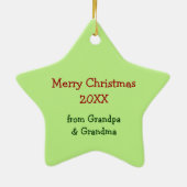 Teddy Bar Personalisierter Weihnachtsgeschmack Keramik Ornament (Hinten)