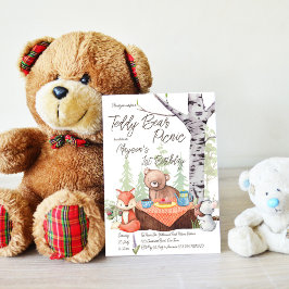 Teddy Bär picknickholz Tiere Geburtstagsparty Einladung
