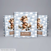 Teddy Bär Pilot Junge Duschgeschenk Tasche Mittlere Geschenktüte