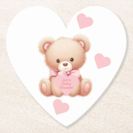 Teddy Bar Pink Hearts Untersetzer