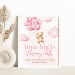 Teddy Bär pink wie groß ist Mama's Bauchspiel Poster