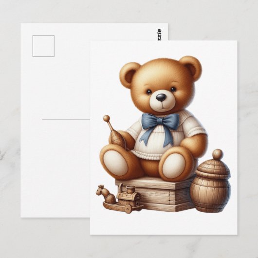 Teddy Bär Postkarte (Vorne/Hinten)