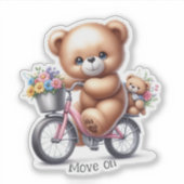 Teddy Bär Reiten eines Fahrrads Aufkleber (Vorderseite)