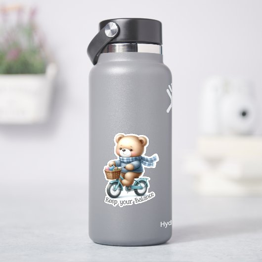 Teddy Bär Reiten eines Fahrrads Aufkleber (HydroFlask)