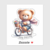 Teddy Bär Reiten eines Fahrrads Aufkleber (Blatt)