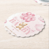 Teddy Bär Rosa Beary niedliche Babydusche Untersetzer (angewinkelt)