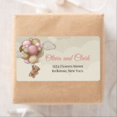 Teddy Bär rosa braune, beige Elfenbeinballons (Insitu)