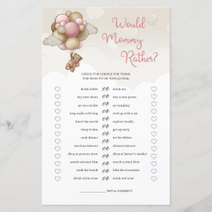 Teddy Bär rosa braunes Elfenbein Mommy eher