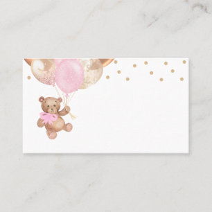 Teddy Bär Rose Gold Ballons Babyparty Platzkarte