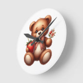 Teddy Bär Runde Wanduhr (Winkel)