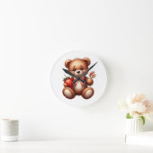 Teddy Bär Runde Wanduhr (Zuhause)
