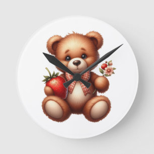 Teddy Bär Runde Wanduhr