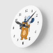 Teddy Bär Runde Wanduhr (Winkel)