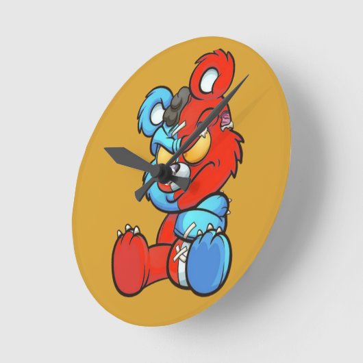 Teddy Bär Runde Wanduhr (Winkel)