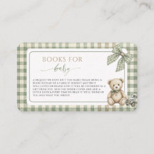 Teddy Bär Salbei Grün Gingham Bücher für Baby Show