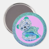 Teddy Bär schlafend Schönheit Diamant niedlich Magnet (Vorderseite/Rückseite)